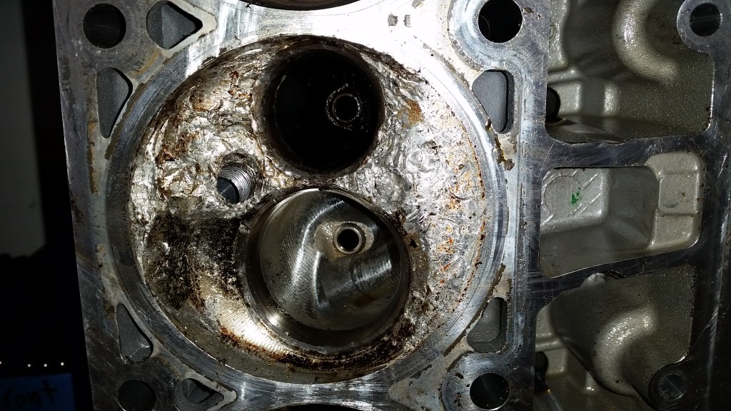 The inside of the cylinder head chamber got tore up pretty bad too.